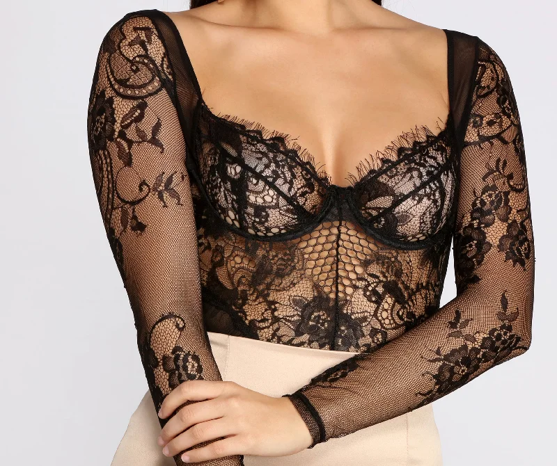 Seize Bargains Sheer Ambition Lace Bodysuit