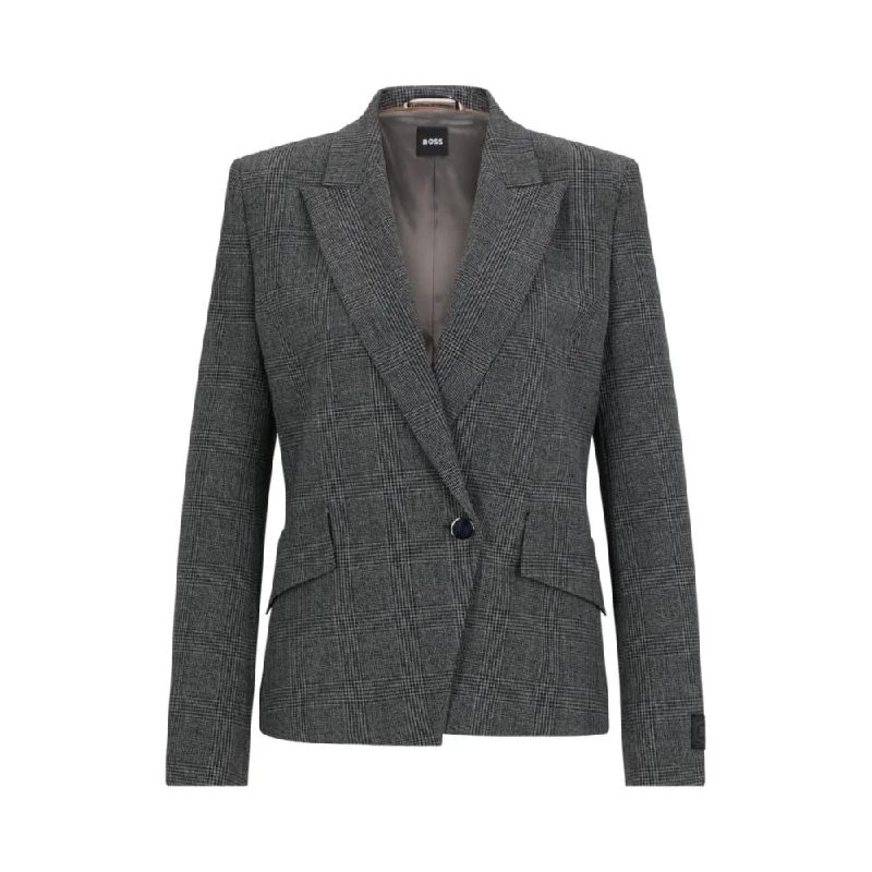 Stylish Savings Regular-fit jacket in checked fabric with peak lapels