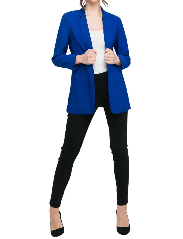 Effortless Style Walk The Walk Blazer In Royal Blue