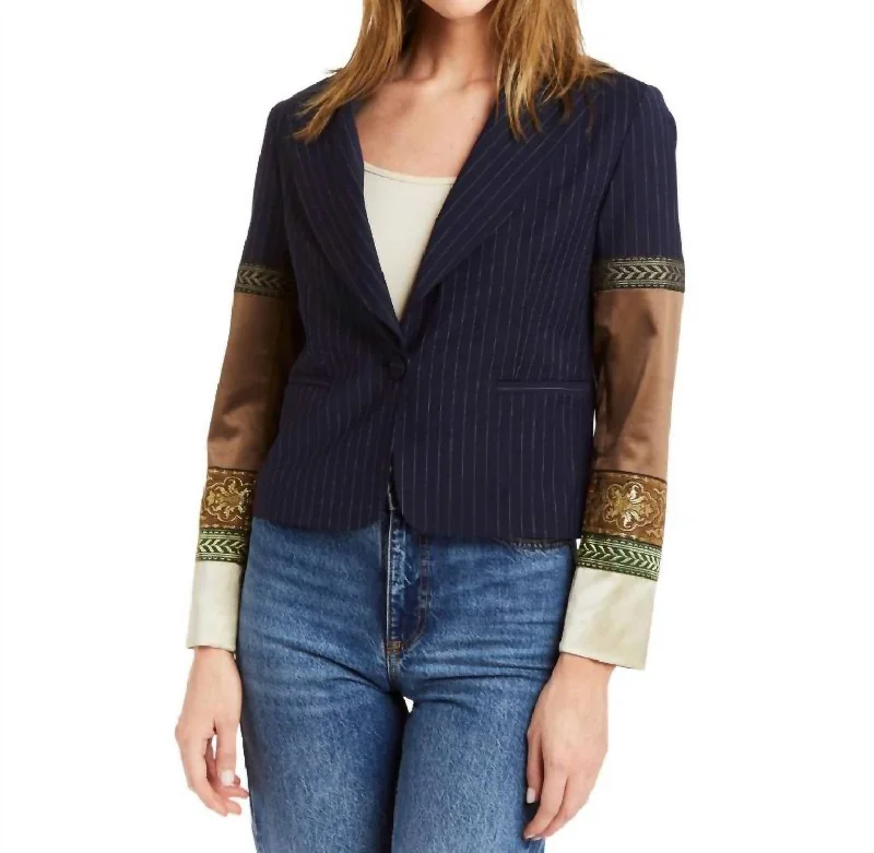 Latest Trends Blossom Blazer In Moroccan  Stripe Navy