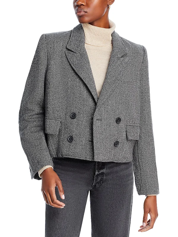 End Of Month Blowout Heritage Womens Tweed Wool Blend Two-Button Blazer