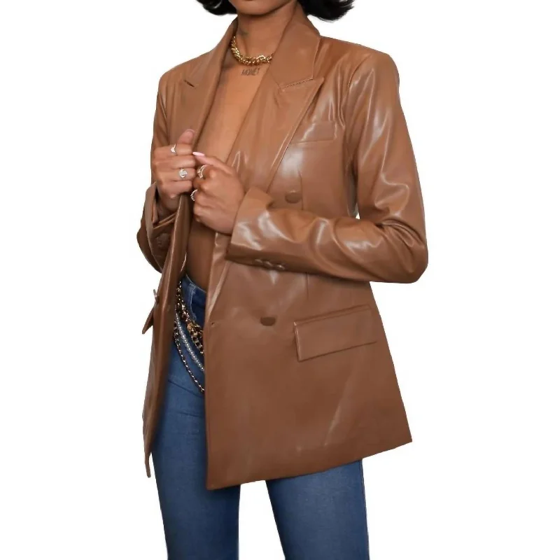 Clearance Event Tailored Double Breasted Blazer In Toffee