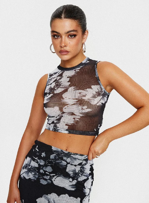 Trend Driven Wardrobe Missed Out Mesh Top Black