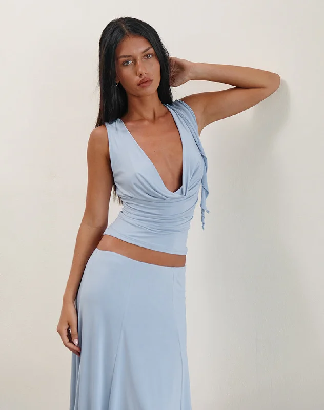 Versatile Outfits Saylor Sleeveless Top in Slinky Sky Blue