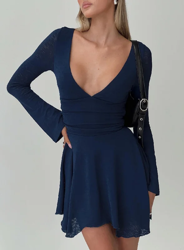 Hot Trends Nautia Long Sleeve Romper Navy