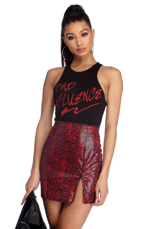 Urban Femme Streetwear Bad Influence Knit Bodysuit