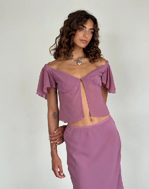 The Latest Trends Samsiar Top in Chiffon Mauve