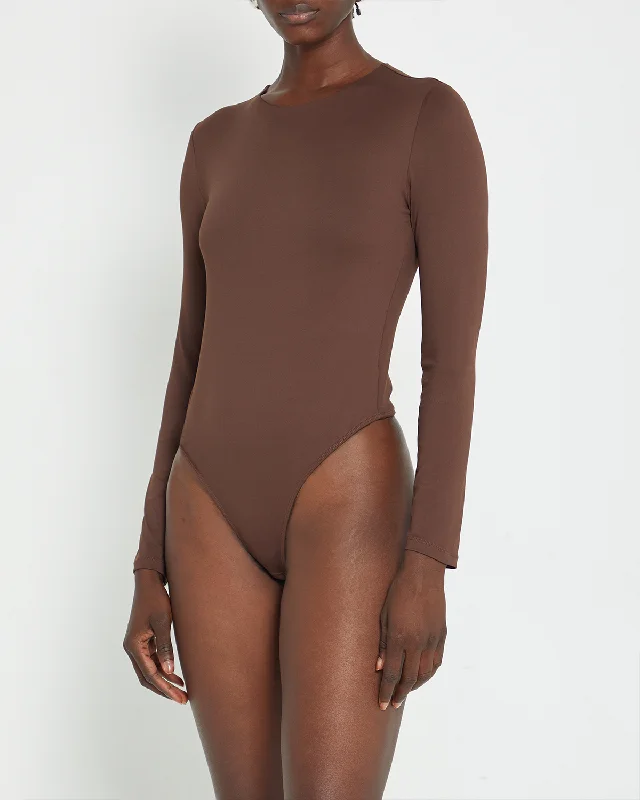 Dive Into Trendy Styles Contouring Crew Longsleeve Bodysuit