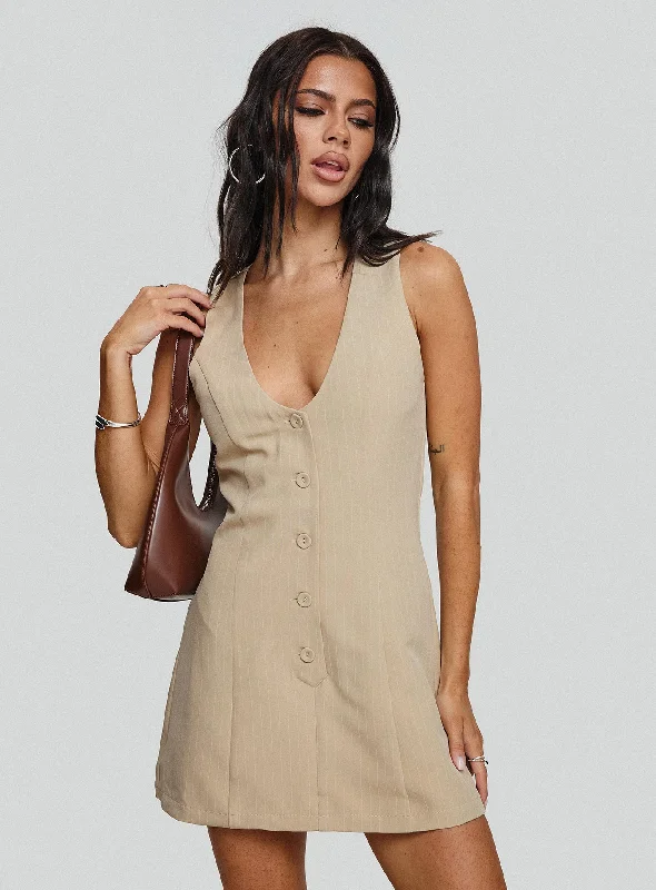 Luxury Fashion Rosemarie Romper Beige Pinstripe