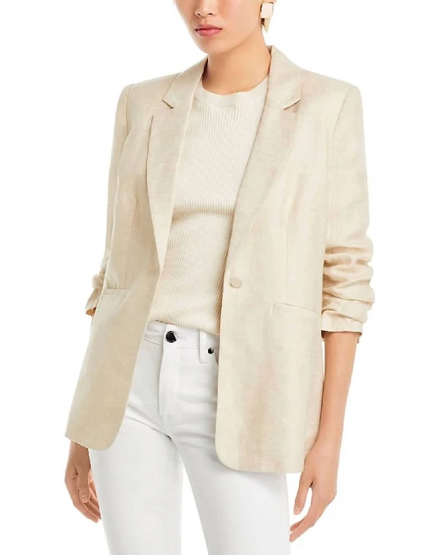 Final Sale Khloe Tumbled Woven Blazer In Khaki