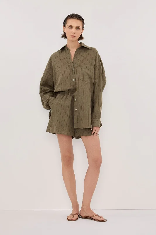 Chic & Cozy Apparel OLLIE MOSS STRIPE SHIRT