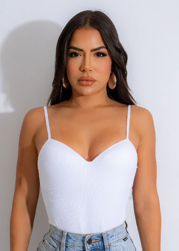 Top Brand Discounts New Wave Ribbed Bodysuit White