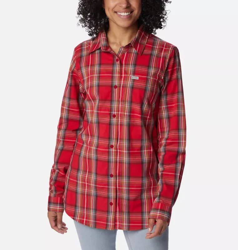 Luxe Women's Apparel Women's Anytime Patterned Long Sleeve Shirt