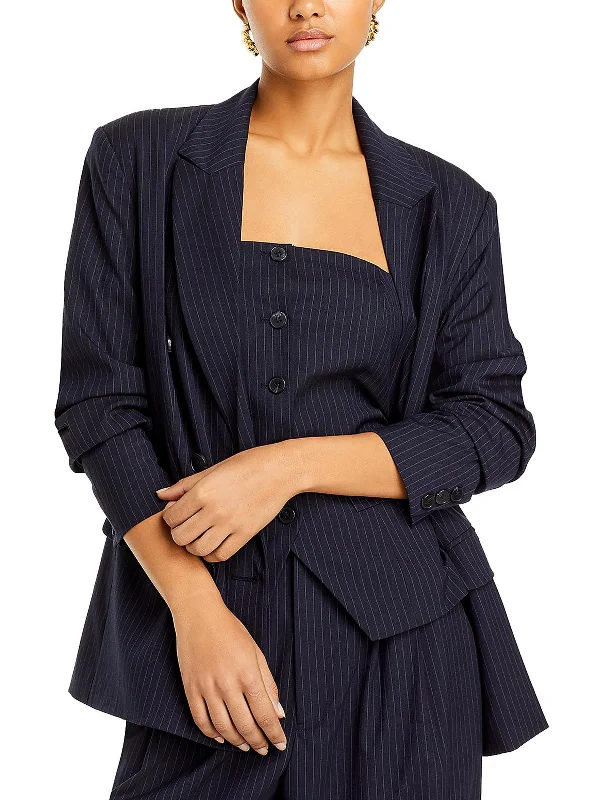 Limited - Edition Drops Vesper Womens Pinstripe Suit Separate Double-Breasted Blazer