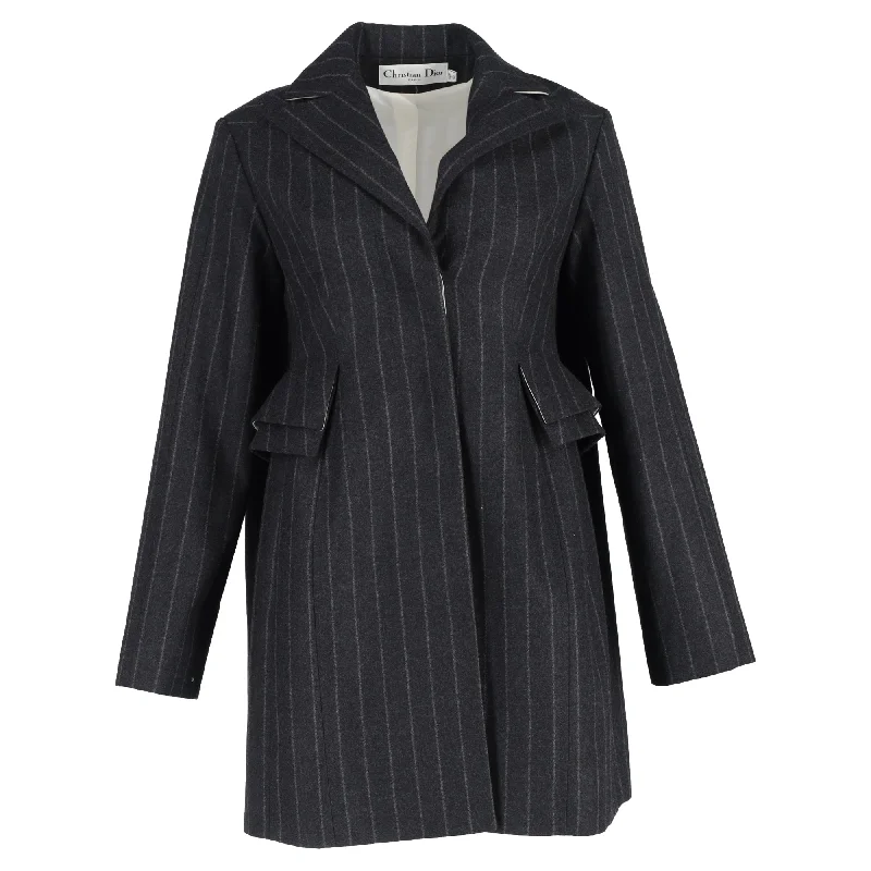 Trendy Clothing Sale Christian Dior Pinstripe Single-Breasted Blazer in Grey Wool