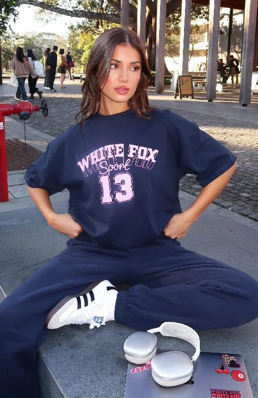 Exclusive Sale Out Of Line Oversized Tee Navy