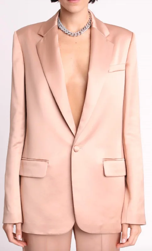 Effortless Everyday Wear Dakota Satin Tailored Jacket In Sirocco