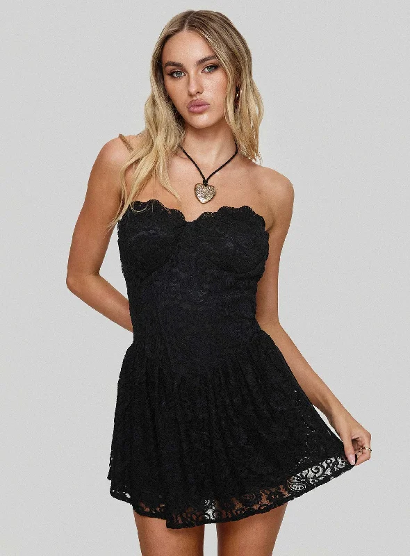 Elegant Details Tournus Skort Playsuit Black