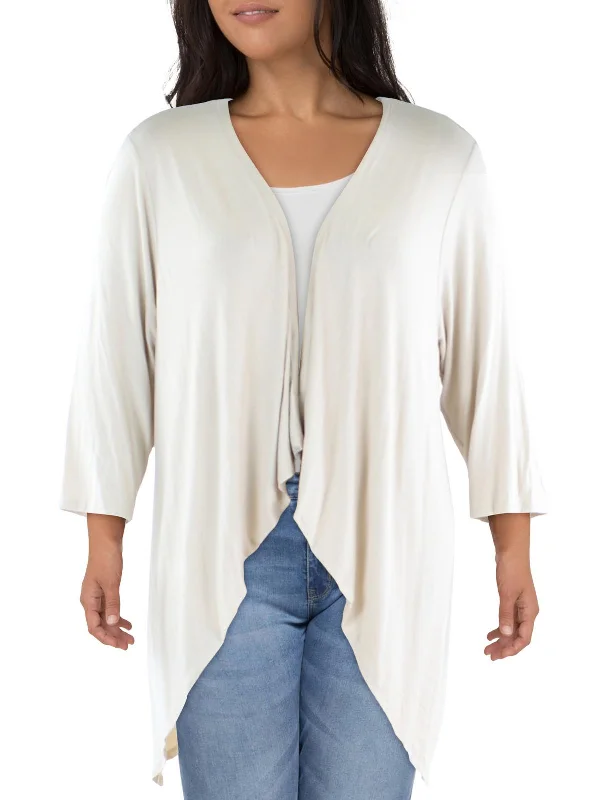 Spring Fling Sale Plus Womens 3/4 Sleeve Cardigan Open-Front Blazer