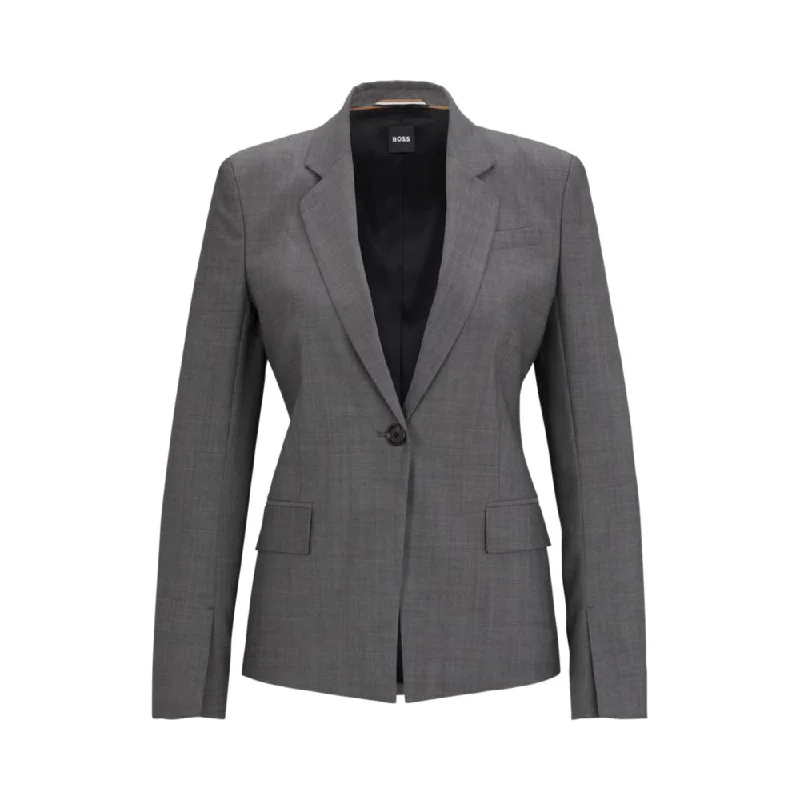 Women's Urban Fashion Slim-fit jacket in Italian virgin-wool sharkskin