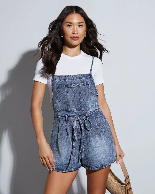 Absurdly Cheap Sale Effie Open Back Denim Romper