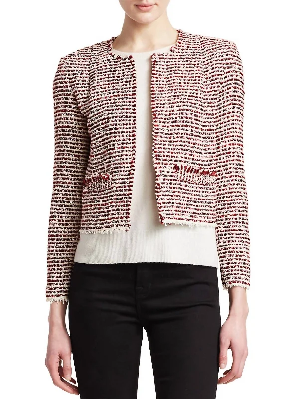 Elegant Simplicity Wardrobe Riona Jacket In Red/white