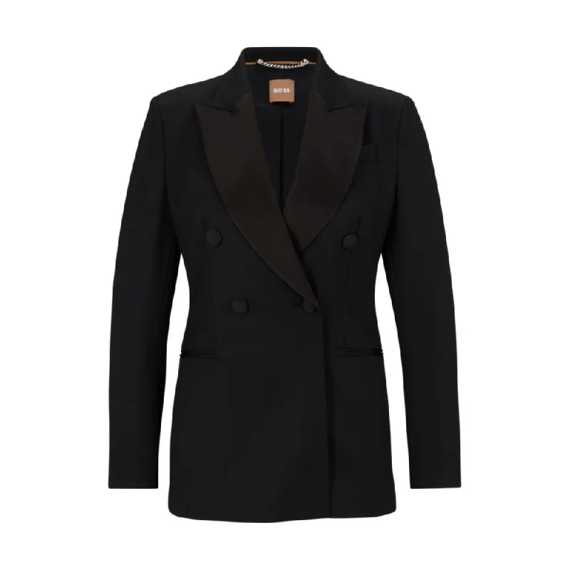 Premium Fashion Slim-fit tuxedo jacket in wool-blend twill