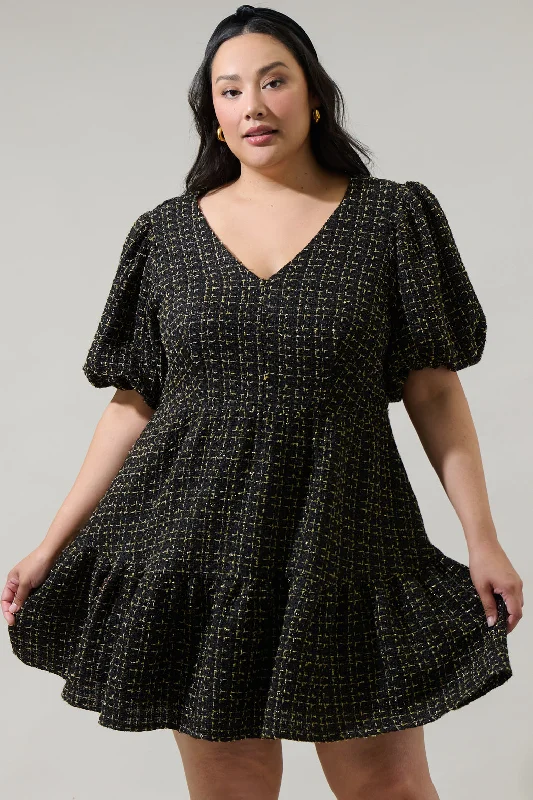 Buy More, Save More Carrol Zaylee Tweed May Tiered Mini Dress Curve