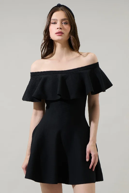 Trendy Threads Dennet Off the Shoulder Flare Mini Dress