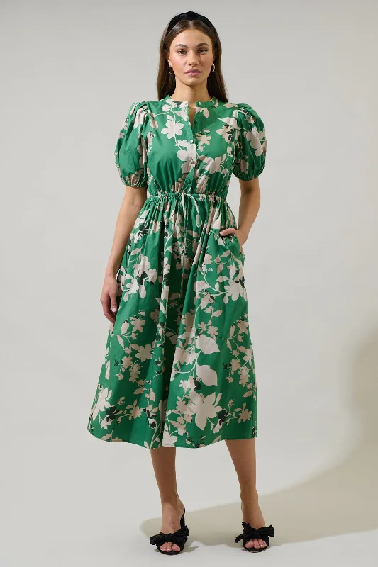 Chic & Cozy Collection Nora Floral Terri Button Down Midi Dress