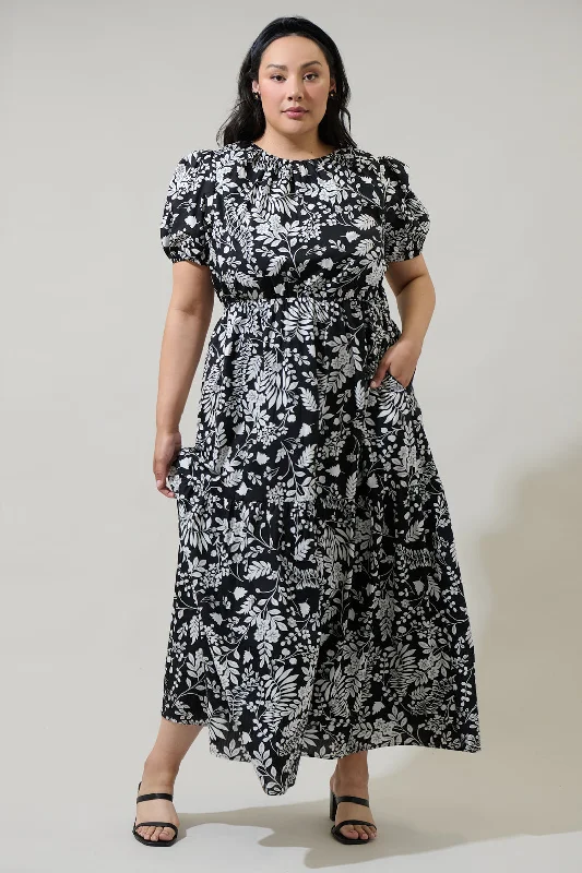 Limited Stock, Big Discounts Pine Hill Floral Becca Tiered Maxi Dress Curve