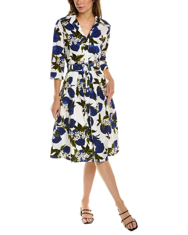 Colorful Clothing Samantha Sung Audrey 1 3/4-Sleeve Shirtdress