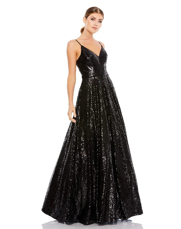 Best Deals Of The Season Sequined Classic Sleeveless V Neck Ballgown