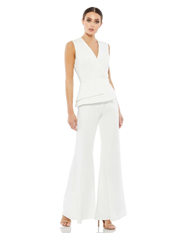 Huge Price Cut Sleeveless Faux Wrap Peplum Jumpsuit