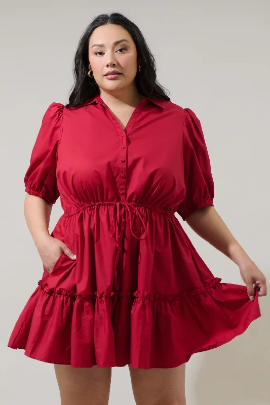 Quick Grab Deals Stacie Button Down Mini Dress Curve