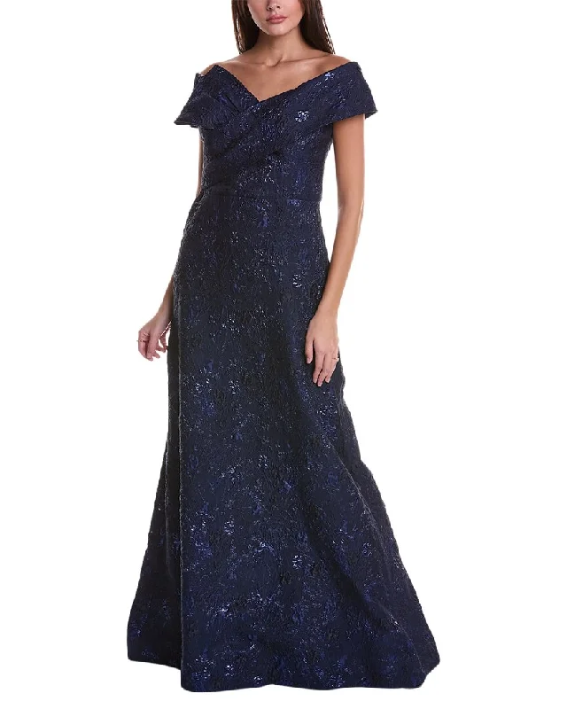 Premium Fashion Teri Jon by Rickie Freeman Jacquard Gown