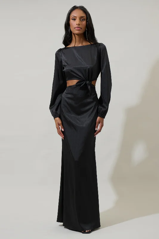 Classic Timeless Elegant Style Tulia Cutout Tie Maxi Dress