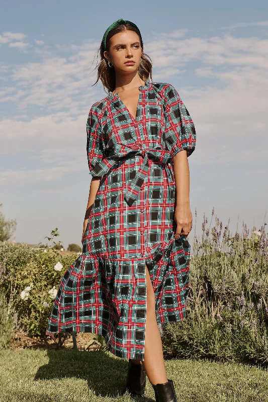 Style Streetwear Winston Plaid Wynette Tiered Midi Dress