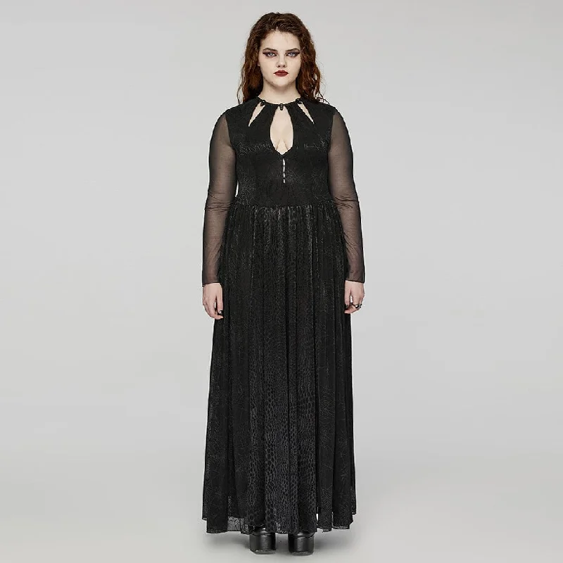 Everyday Glamour Women's Plus Size Gothic Plunging Side Slit Honeymoon Dress Wedding Dress