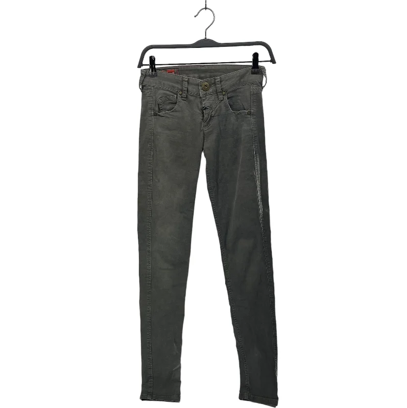 Shop Sales MARITHE FRANCOIS GIRBAUD/Skinny Pants/S/Cotton/GRN/RUSTED METALLIC FRONT BUTTON