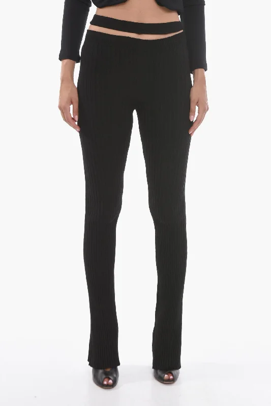 Absurdly Cheap Sale ANDREĀDAMO Ribbed Knit Trousers with Skinny-fit