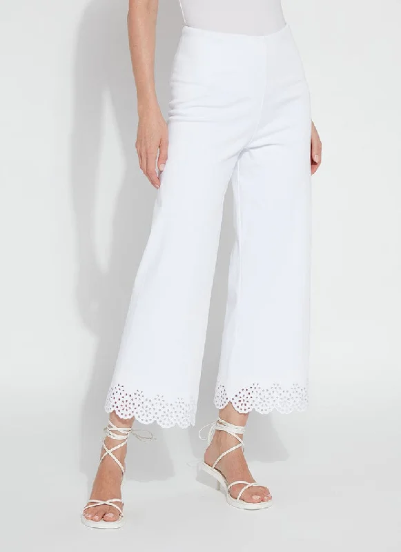 Limited Time Flash Sale Cropped Embroidered Eyelet Wide Leg (26" Inseam)