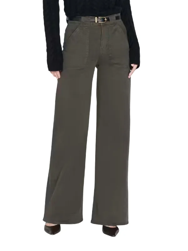 Feminine Grace Modern Pocket Pant In Rich Military